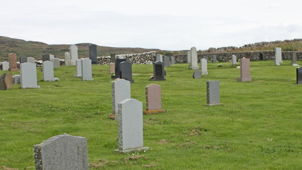 Headstones in a Cemetery